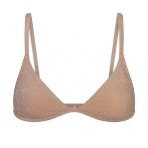 SKIMS GLITTER SWIM TRIANGLE BIKINI TOP / NWT / 4X